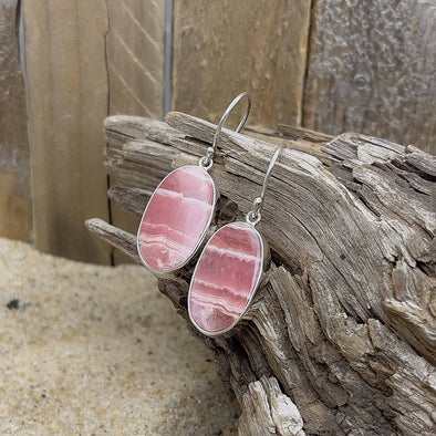 Rhodochrosite Oval Earrings