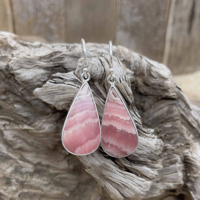 Rhodochrosite Teardrop Earrings