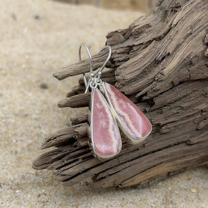 Rhodochrosite Teardrop Earrings