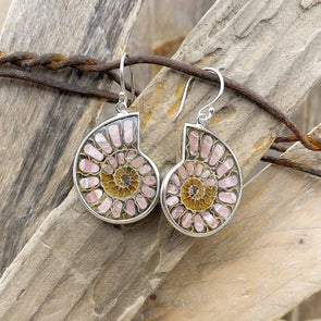 Ammonite Inlay Earrings