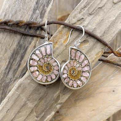 Ammonite Inlay Earrings