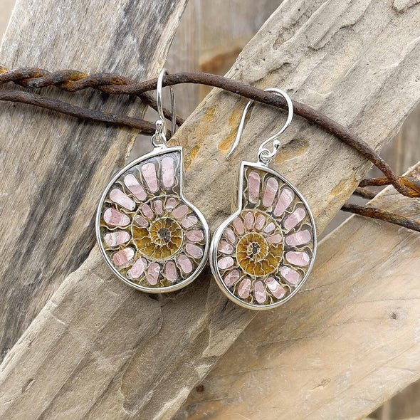 Ammonite Inlay Earrings
