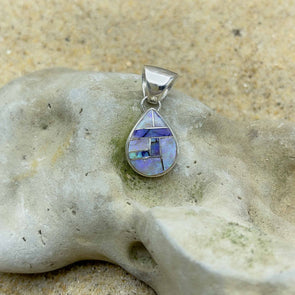 Short Teardrop Spider Opal Pendant