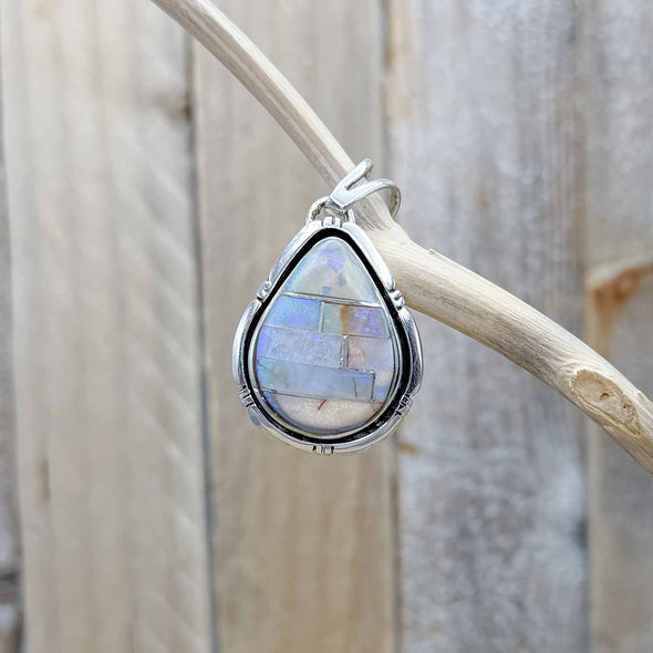 Spider Web Opal Native American Artisan Pendant