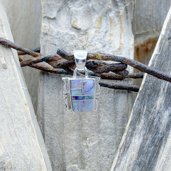 Petite Spider Web Opal Native American Artisan Pendant