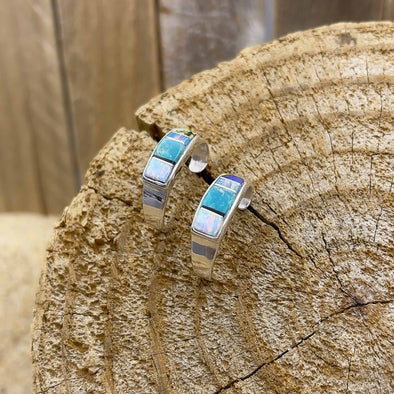 Spider Opal Half Hoop Earrings