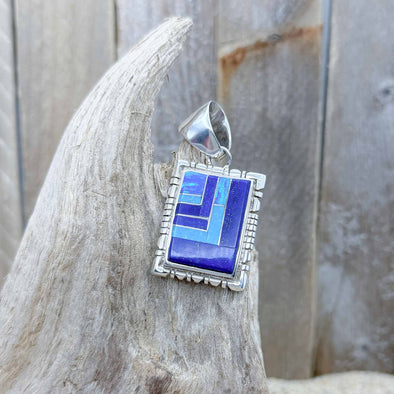 Inlaid Square Native American Artisan Pendant