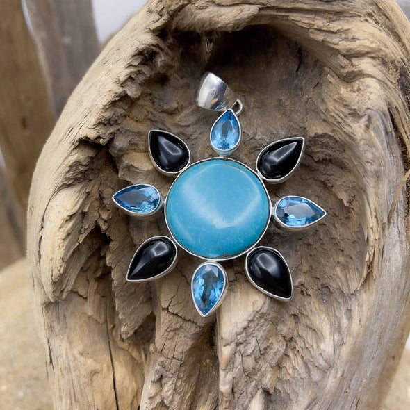 Turquoise Sun Burst Pendant