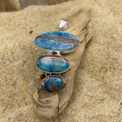 Turquoise and Copper Triple Pendant