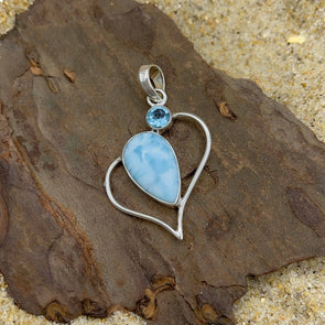 Modern Heart with Larimar Pendant