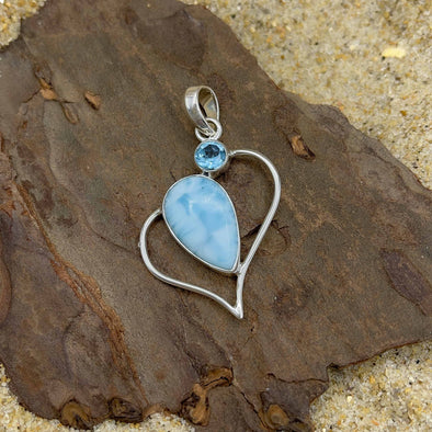 Modern Heart with Larimar Pendant