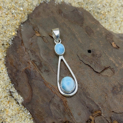 Double Oval Larimar Pendant