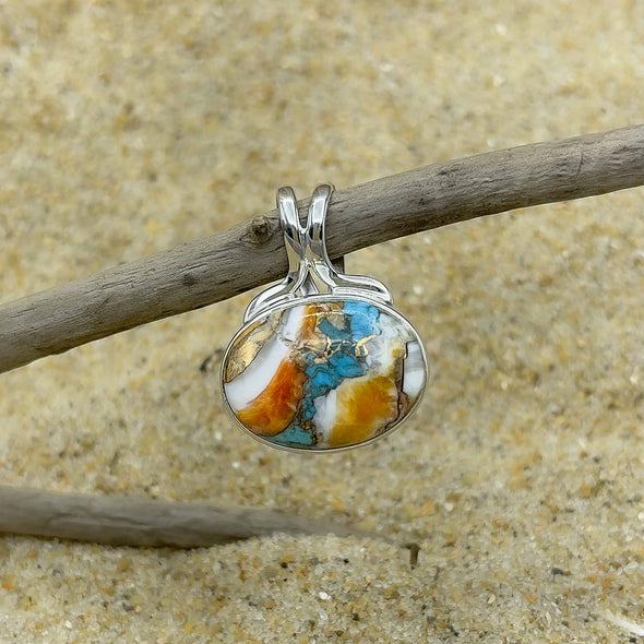 Spiny Oyster East/West Oval Pendant