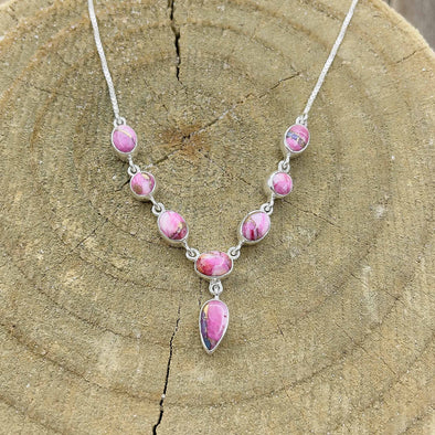 Pink Oyster & Turquoise Necklace