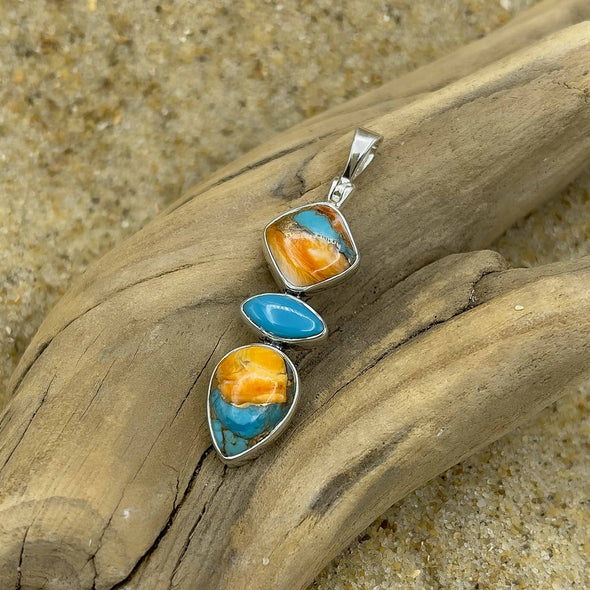Triple Shapes with Turquoise Pendant