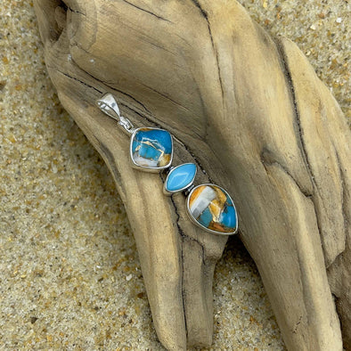 Triple Shapes with Turquoise Pendant
