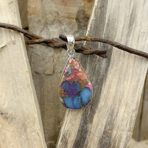 Rainbow Spiny Oyster Teardrop Pendant