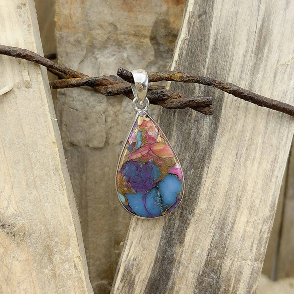 Rainbow Spiny Oyster Teardrop Pendant