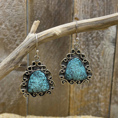 Turquoise Scroll Earrings