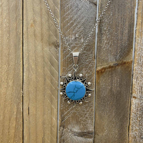 Turquoise Large Sun Necklace