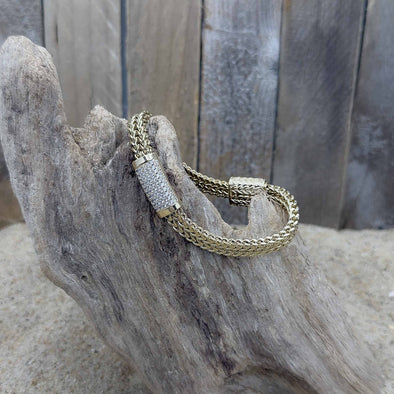 Gold Pavé Double Chain Bracelet