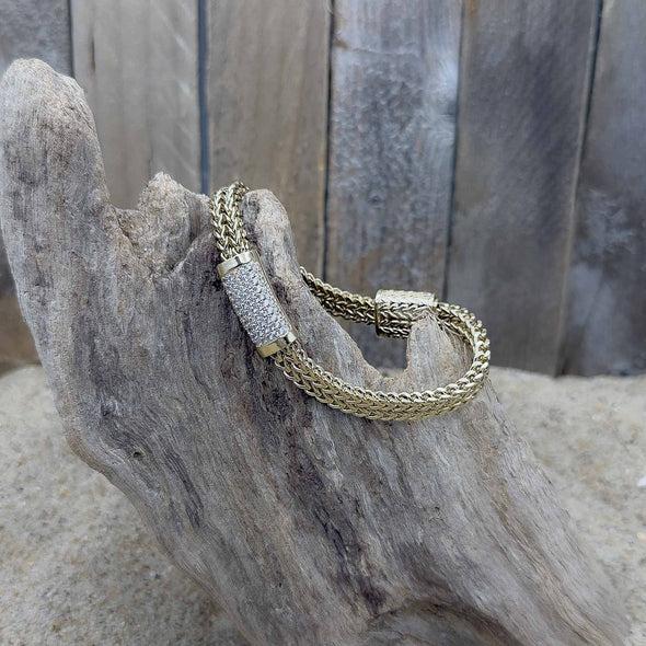 Gold Pavé Double Chain Bracelet