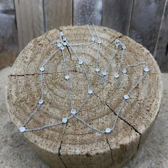 CZ by the Inch Silver Necklace