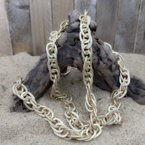 Matte Gold Double Link Chain Necklace