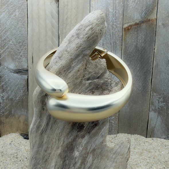 Matte Gold Hinged Cuff Bracelet
