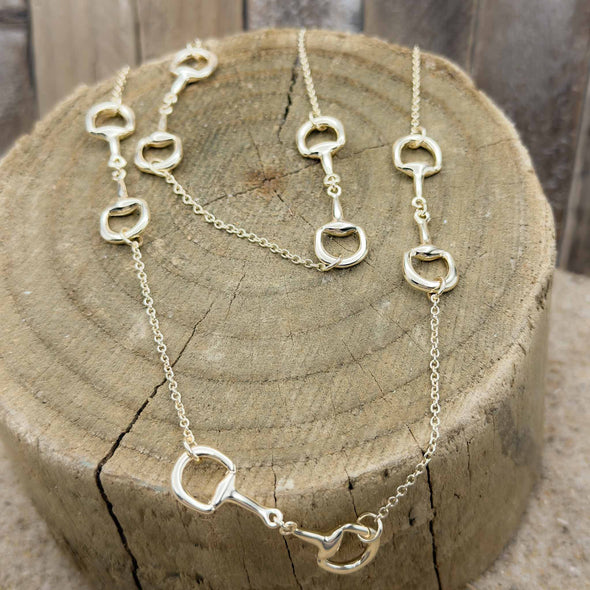 Horse Bit Gold Long Chain Necklace