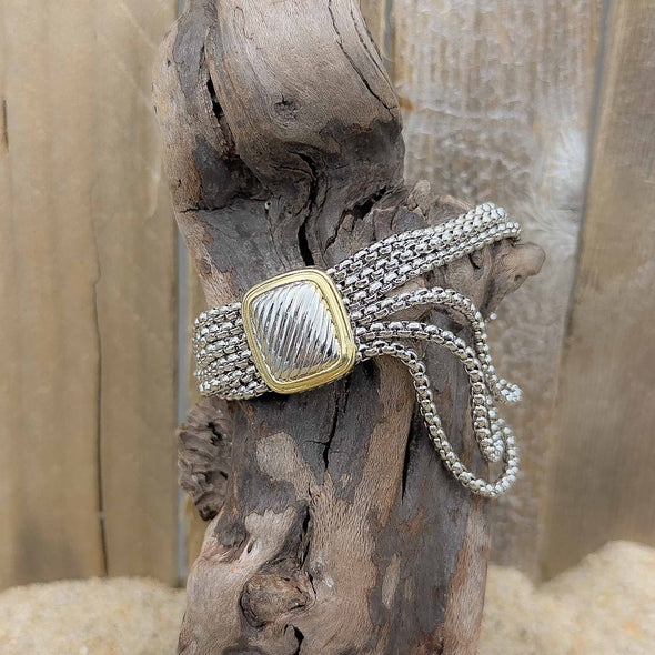 Six Strand Silver & Gold Bracelet