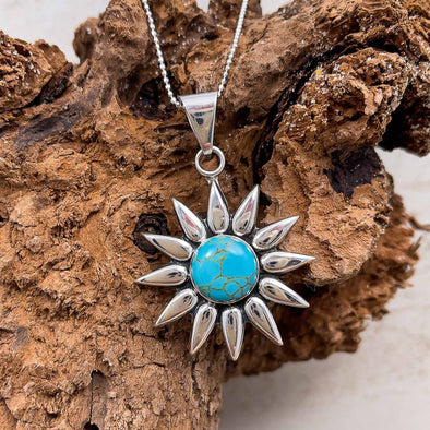 Turquoise Sun Gemstone Necklace