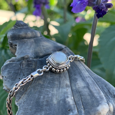 Faceted Mother of Pearl Bracelet | Created by Indiri • Fair Trade