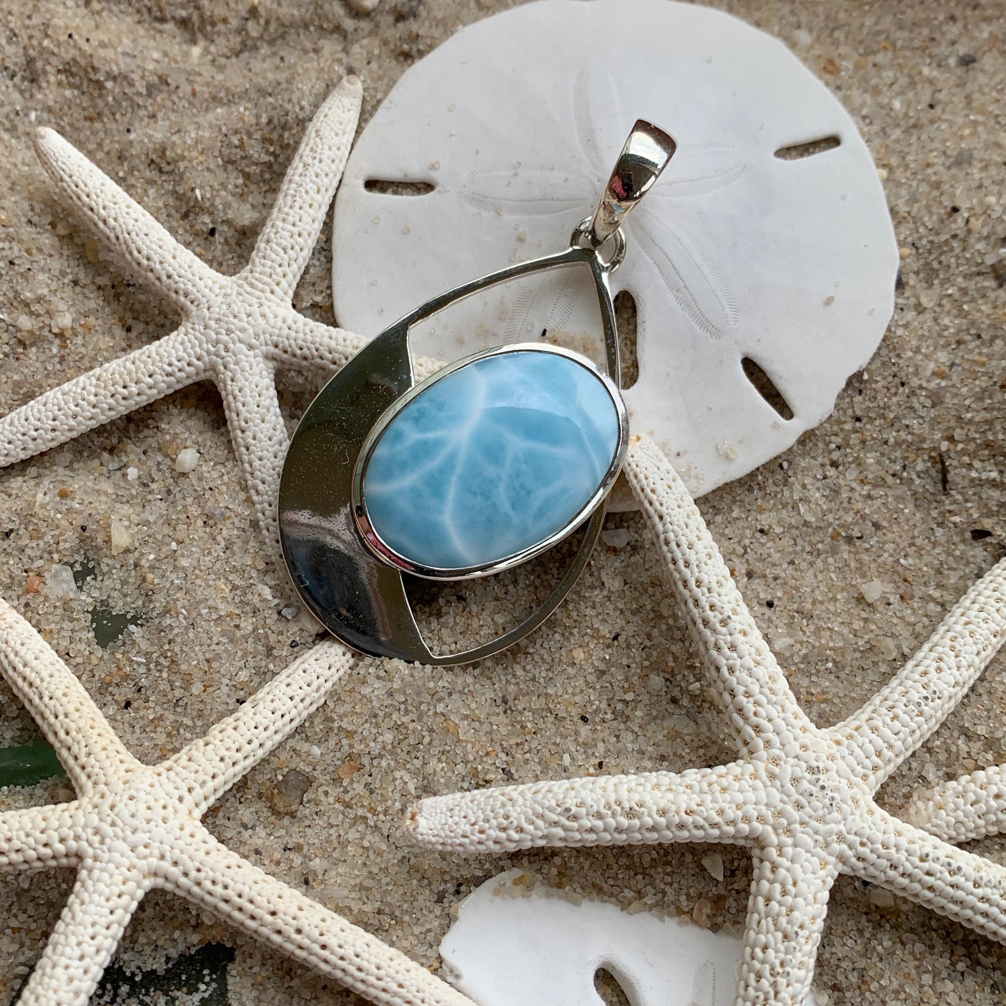 Larimar Sterling Pendant Larimar Jewelry – BEACH TREASURES
