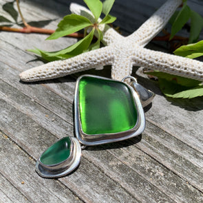 Green Tumbled Seaglass Artisan Pendant