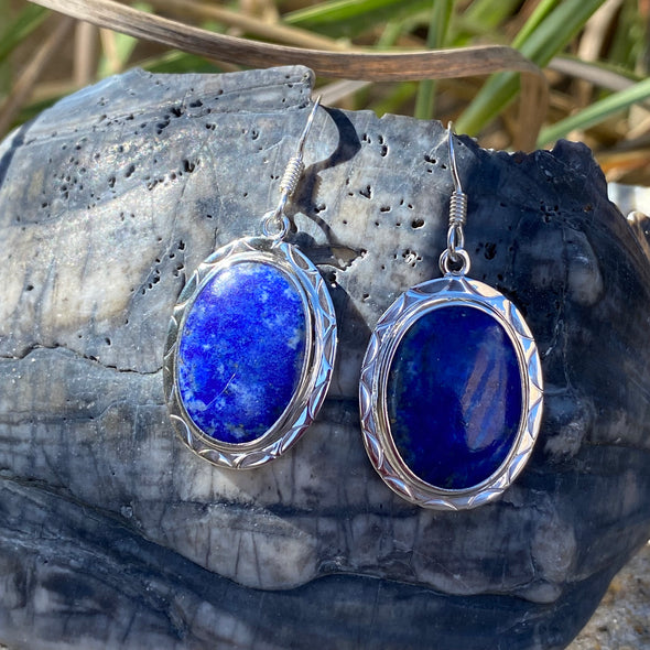 Lapis Lazuli Oval Earrings