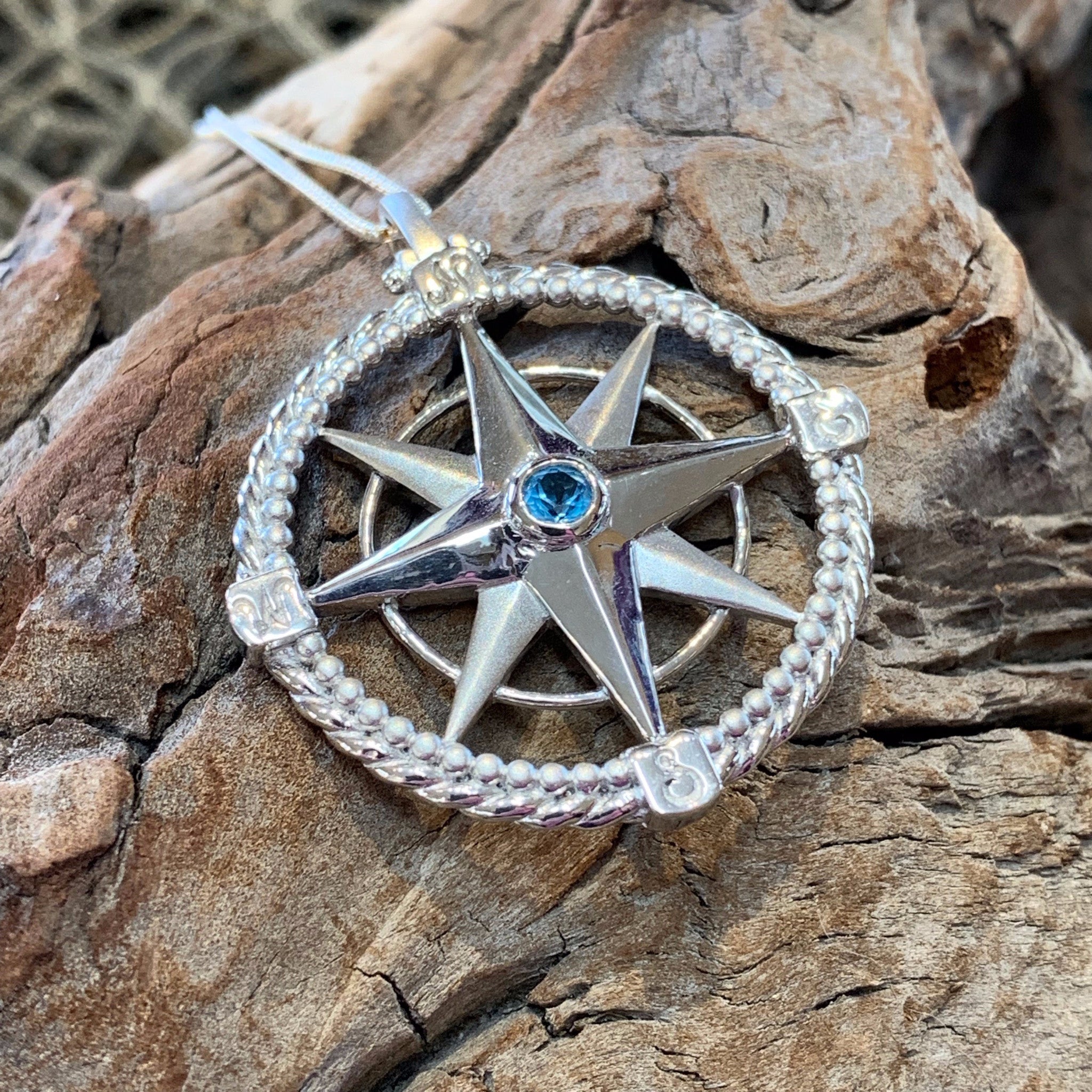 Sterling Silver Compass Rose Pendant Sterling Silver Jewelry