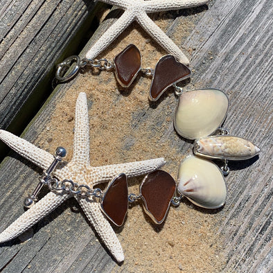 Beach Treasures Shells and Seaglass Bracelet | BT☆Sterling® - BEACH TREASURES ONLINE