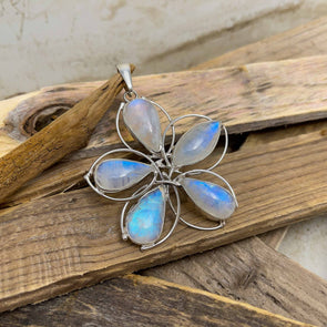 Moonstone Artisan Flower Pendant