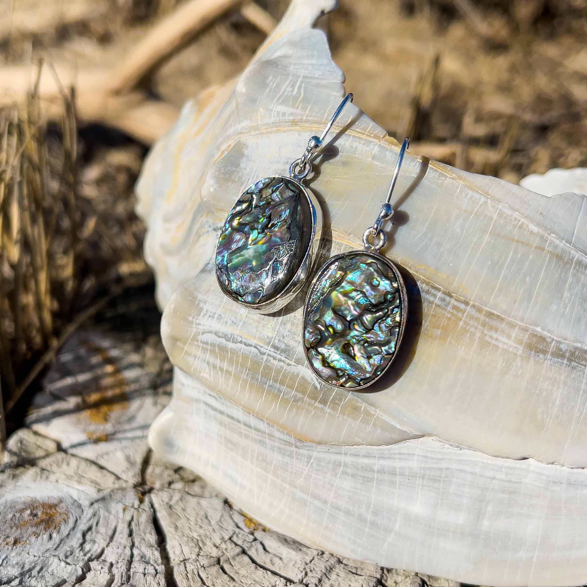 Orecchini In Argento Sterling Con Conchiglia Abalone Iridescencente – Gioiello Artigianale A Spirale, Regalo Donna In Confezione Regalo
